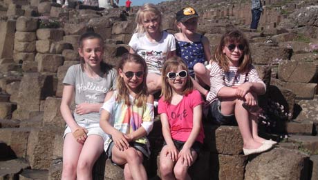 Girls at Giant's Causeway