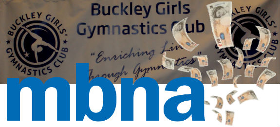 MBNA and Buckley logos with cash