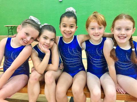 Buckley gymnasts in the North Area Gymspire competition