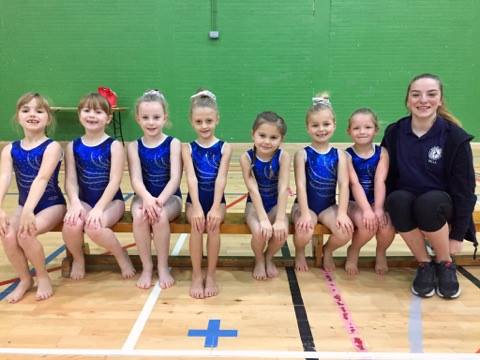 Buckley gymnasts in the North Area Gymspire competition