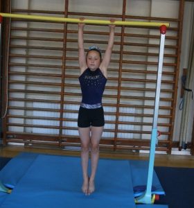 Gymnast on bar