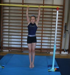 Gymnast on bar