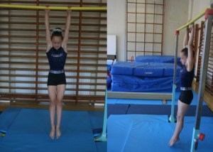 Gymnast on bar