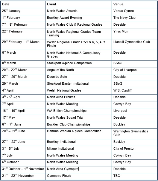 Calendar of events: Ask us to email you the info direct